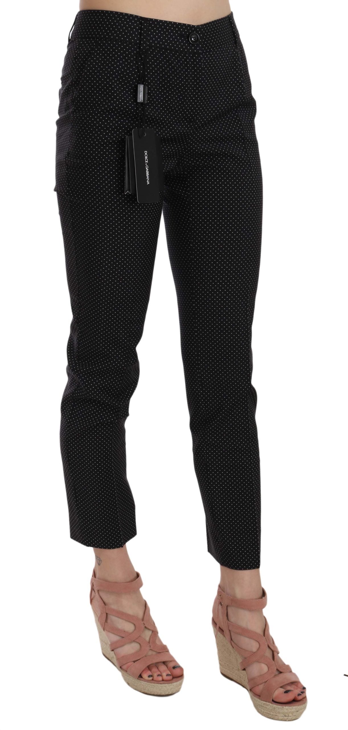 Dolce & Gabbana Polka Dot Slim Capri Trousers Tapered Pants - Whispers Of Wisdom Clothing