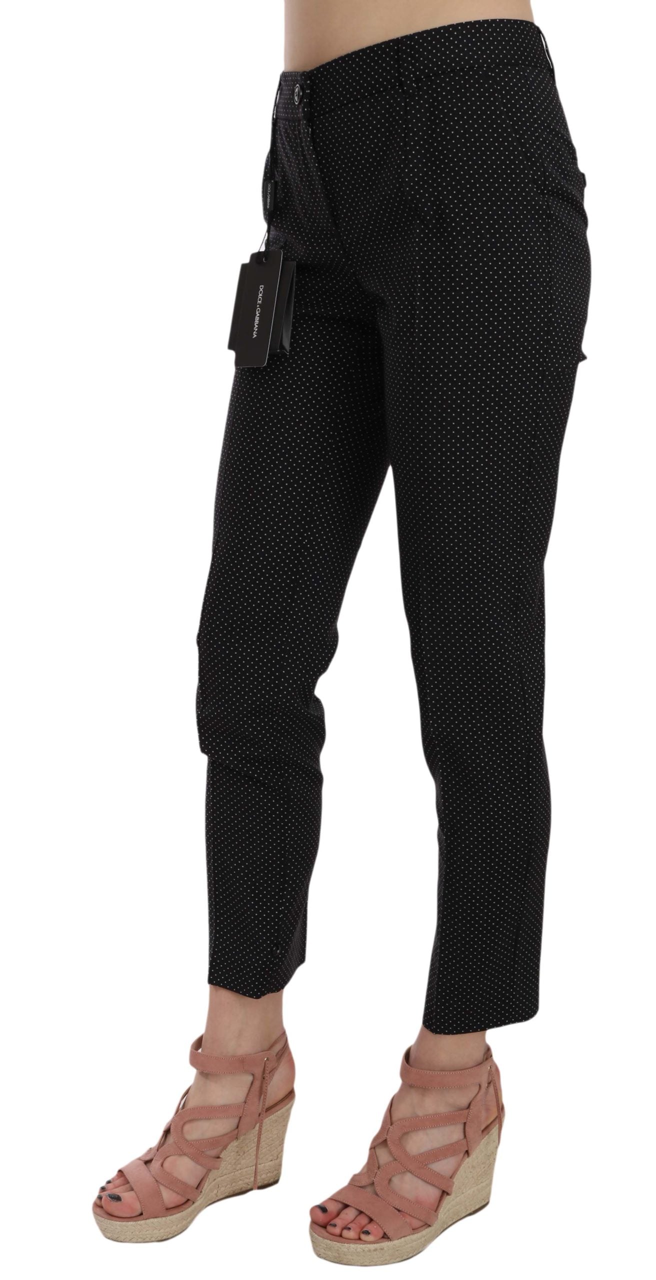Dolce & Gabbana Polka Dot Slim Capri Trousers Tapered Pants - Whispers Of Wisdom Clothing
