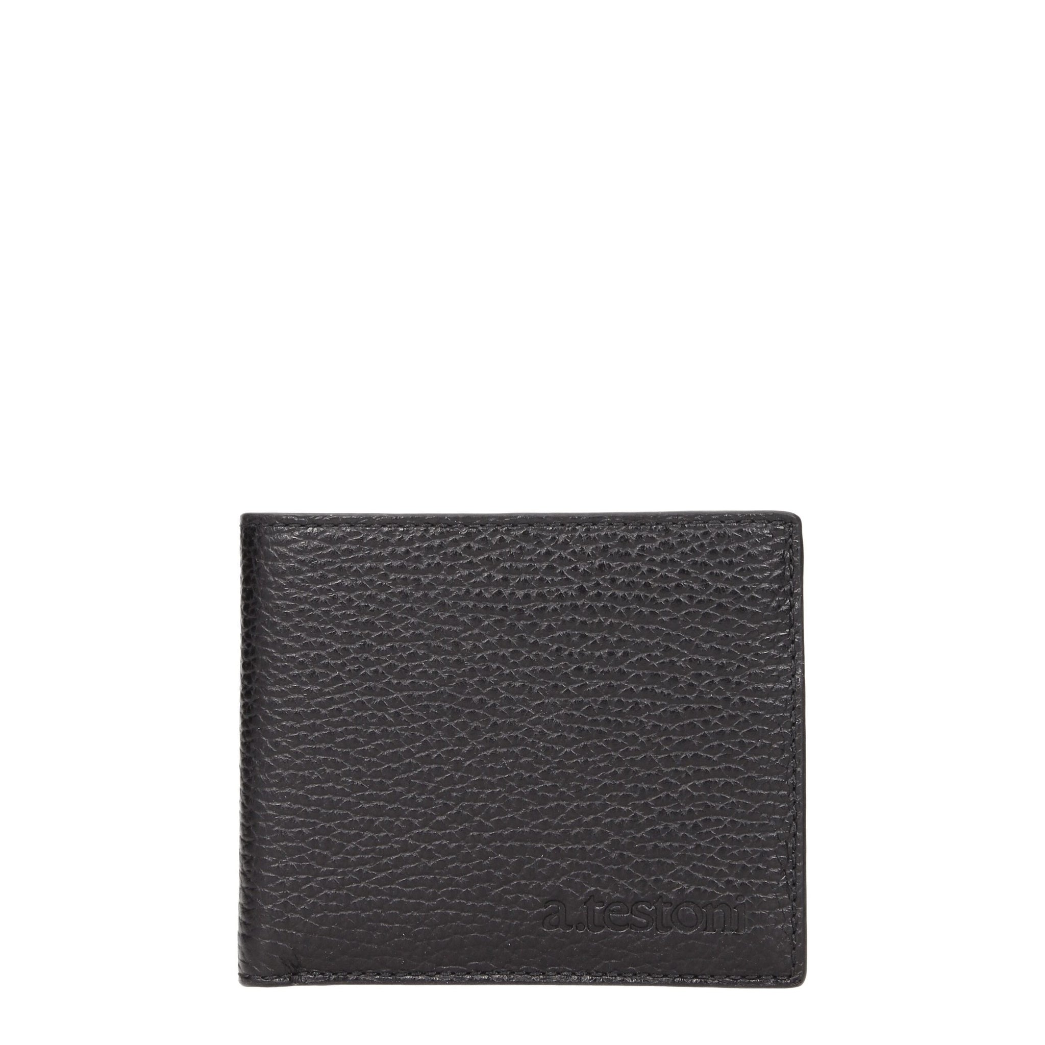 Testoni Black Leather Wallet