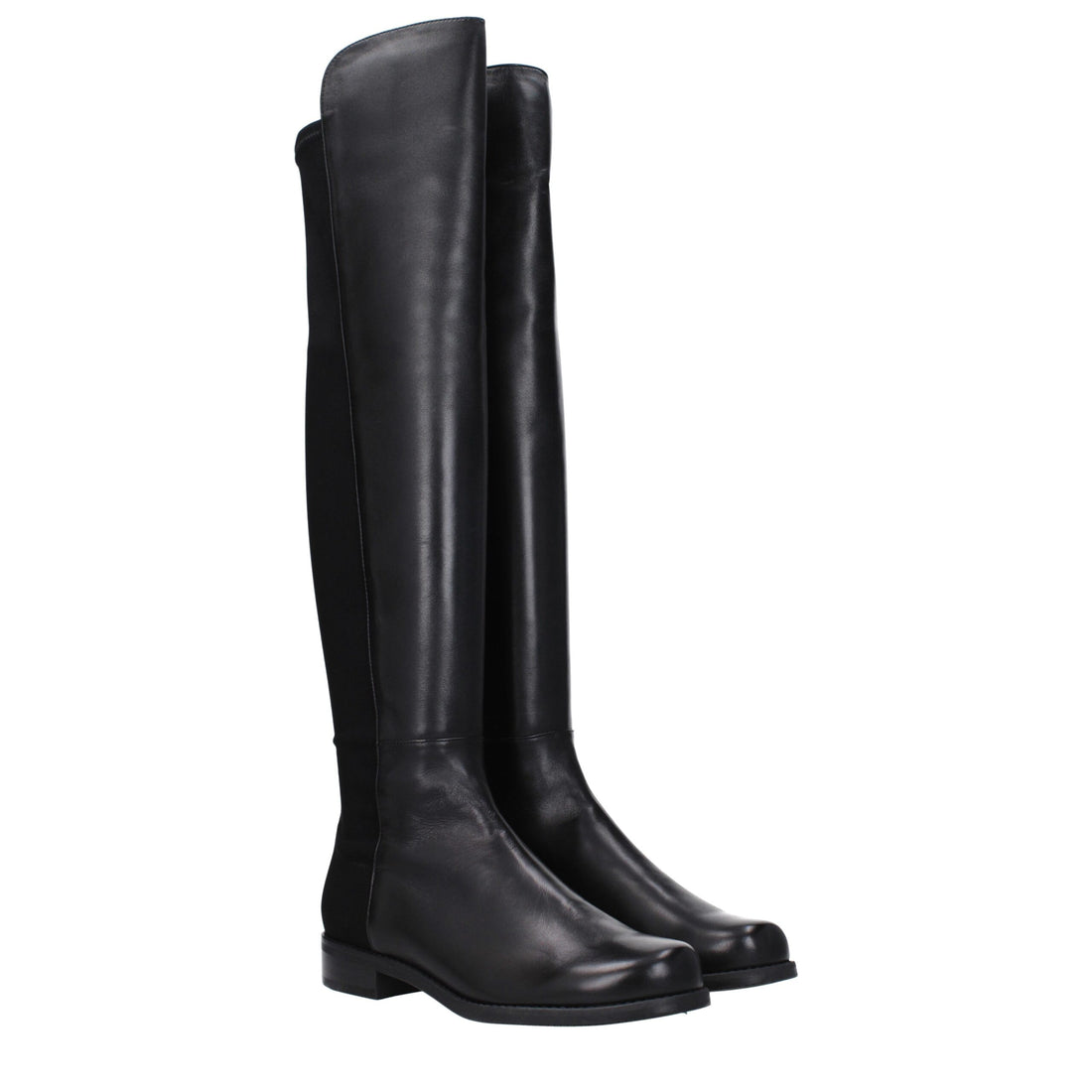 Stuart Weitzman Black Leather Over The Knee