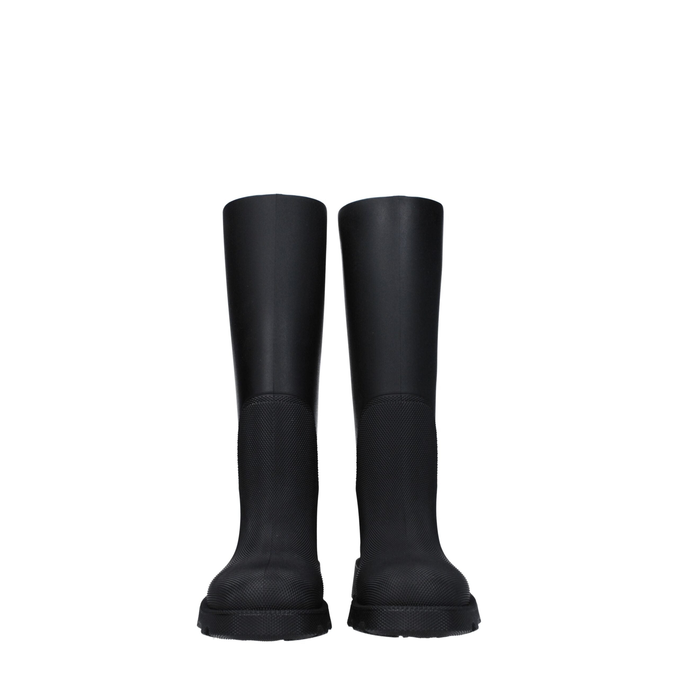 Burberry Black Cotton Rain Boots