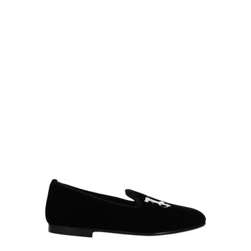 Palm Angels Black Velvet Slip-On Loafers