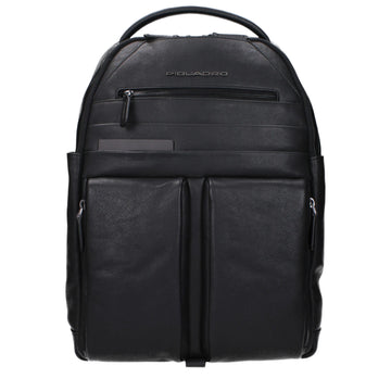 Piquadro Black Leather Backpack