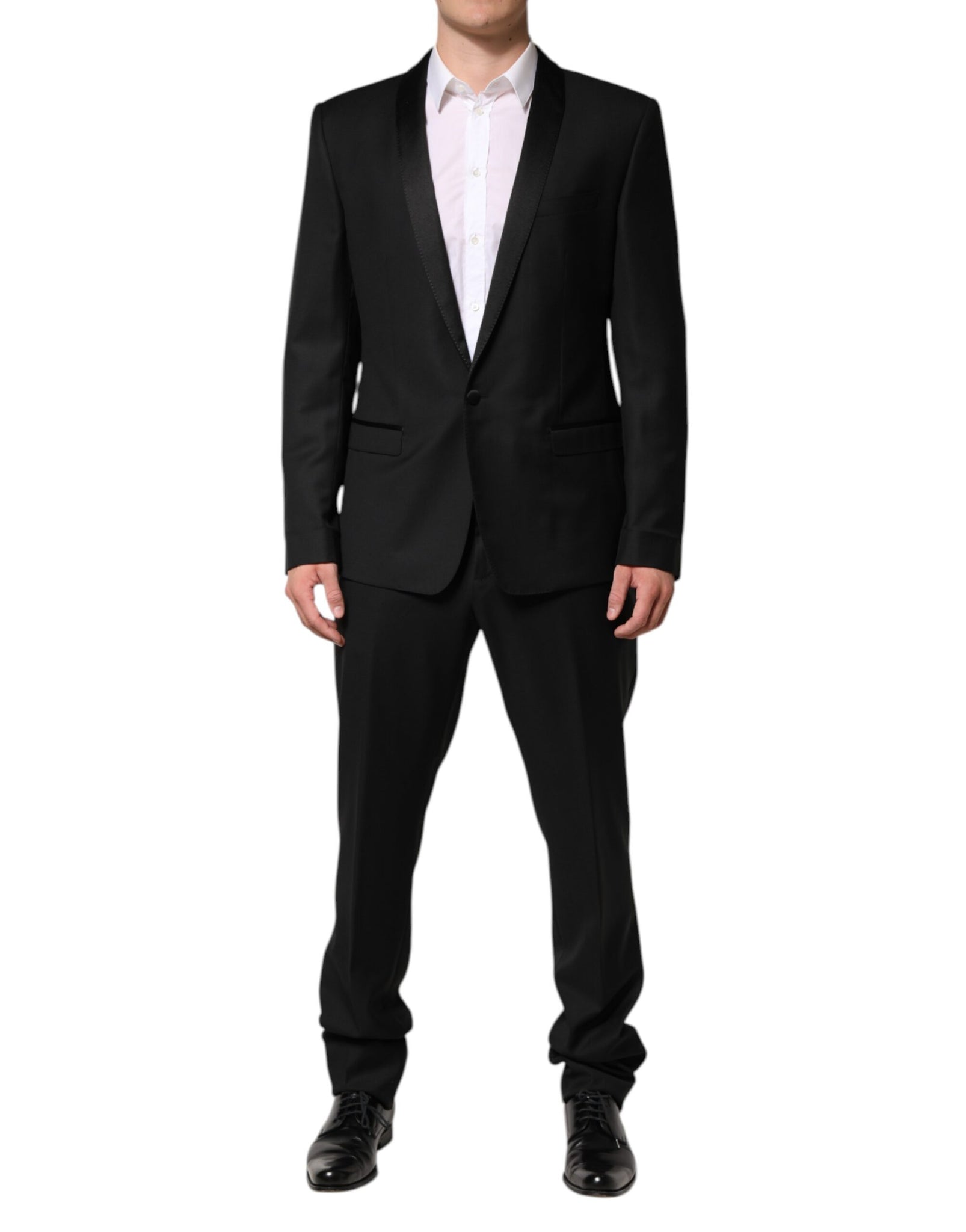 Dolce & Gabbana Black Wool Men Single Breasted 2 Piece Suit