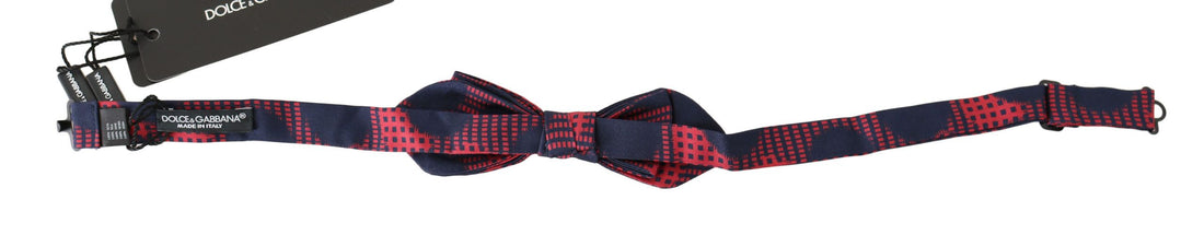 Dolce & Gabbana Red Checkered 100% Silk Adjustable Men Neck Bow Tie - Whispers Of Wisdom Clothing