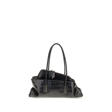 The Attico Black Calf Leather Bos Taurus Shoulder Bag