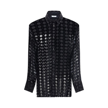 Ferragamo Black Silk Pattern Shirt