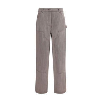 Golden Goose Brown Fleece Wool Casual Pants