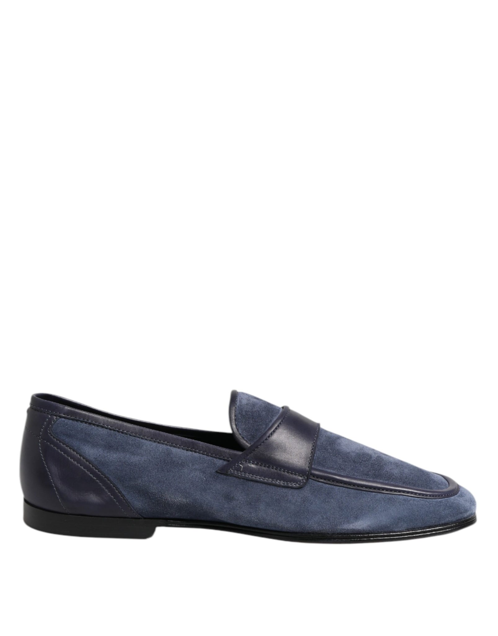 Dolce & Gabbana Blue Suede Leather Loafers Moccasin Shoes