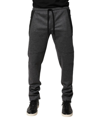 Dolce & Gabbana Gray Black Wool Blend Jogger Sweatpants  Pants