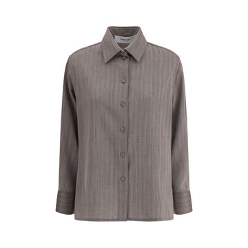 Golden Goose Brown Fleece Wool Dress Shirt