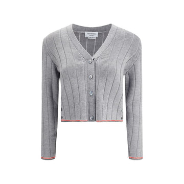 Thom Browne Gray Fleece Wool Cardigan