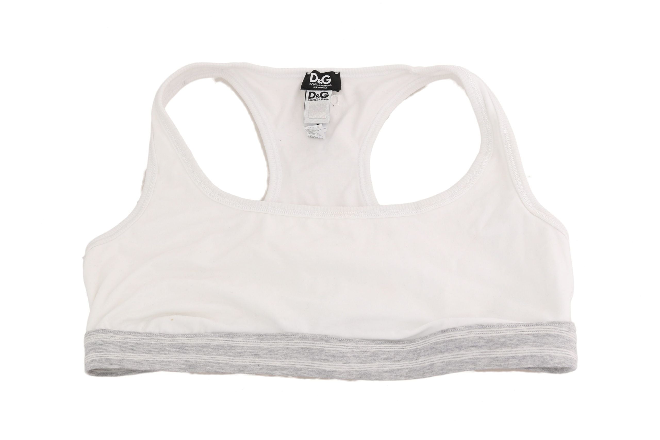 Dolce & Gabbana White Cotton Sport Stretch Bra Underwear - Whispers Of Wisdom Clothing