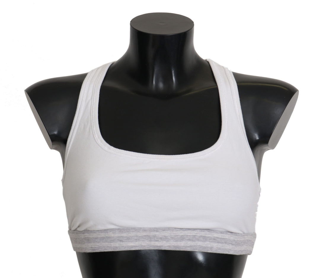 Dolce & Gabbana White Cotton Sport Stretch Bra Underwear - Whispers Of Wisdom Clothing