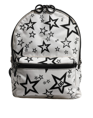 Dolce & Gabbana White DG Stars Print Nylon Travel Backpack Bag