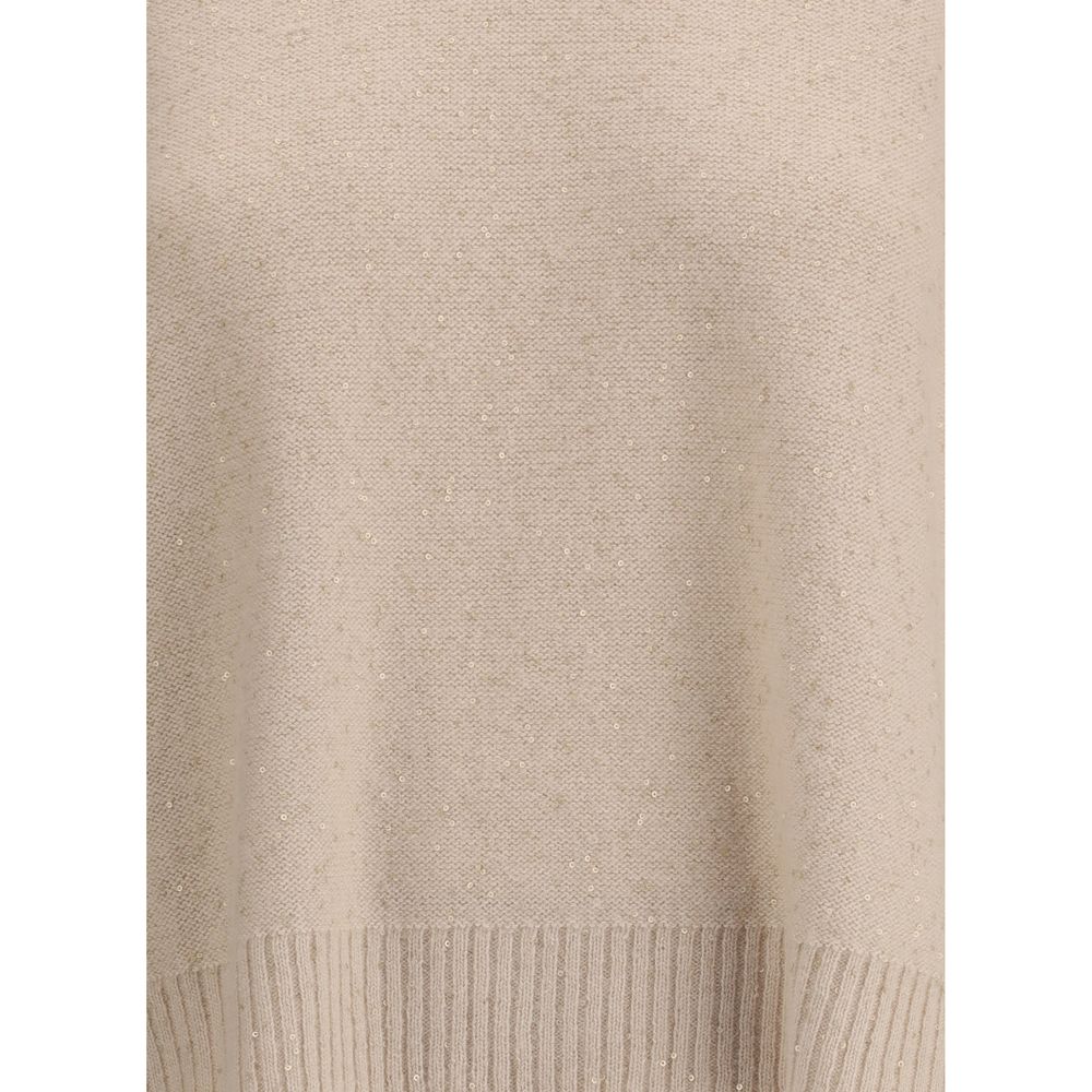 Fabiana Filippi Beige Fleece Wool Sweatshirt