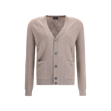 Brioni Brown Wool Cardigan