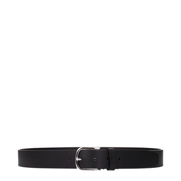 Testoni Black Leather Regular Belt