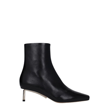 Off-White Black Leather Ankle Boots