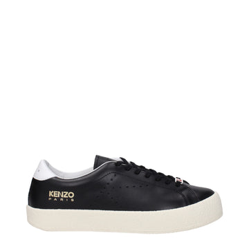Kenzo Black Leather Low Top Sneakers