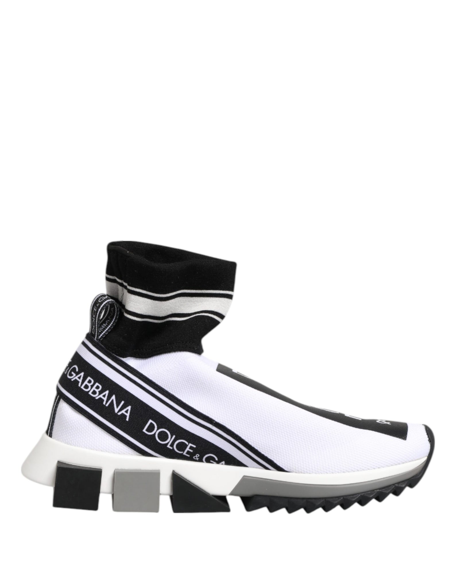 Dolce & Gabbana White Black Sorrento Socks Sneakers Shoes