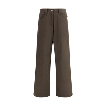 Ella Brown Cotton Casual Pants