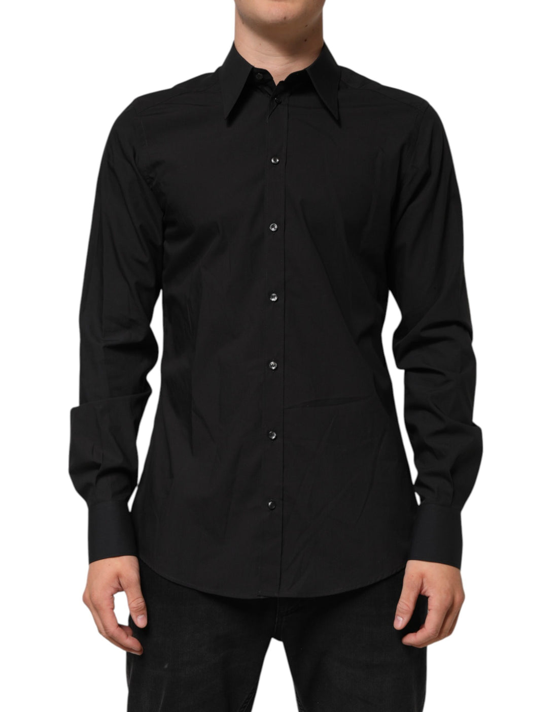 قميص رجالي رسمي من دولتشي آند غابانا مارتيني أسود بقصّة Slim Fit