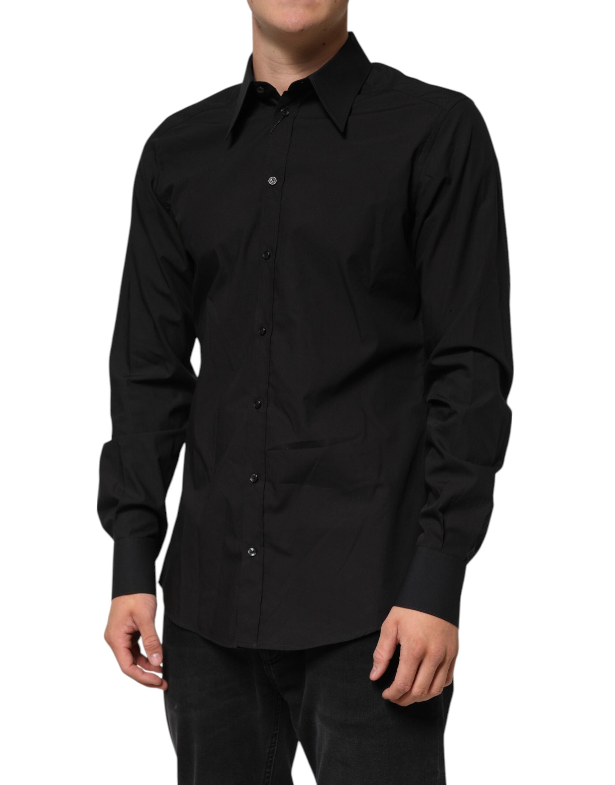 قميص رجالي رسمي من دولتشي آند غابانا مارتيني أسود بقصّة Slim Fit