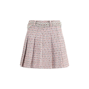 Self-Portrait Multicolor Wool Mini Skirt