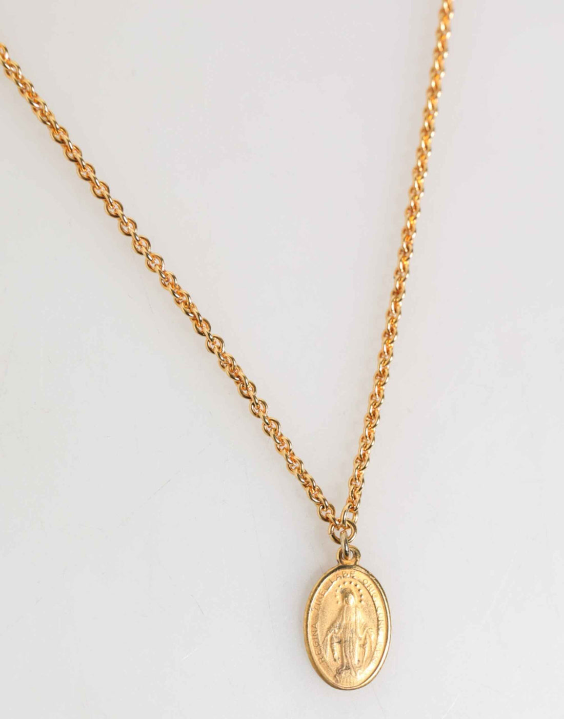 Dolce & Gabbana Gold Medallion Metal Chain Charm Men Pendant Necklace