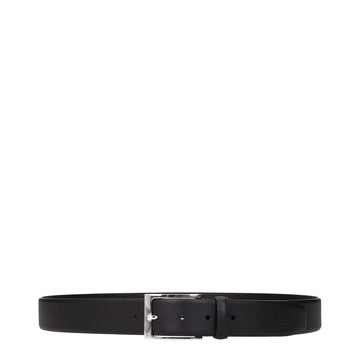 Testoni Black Leather Regular Belt