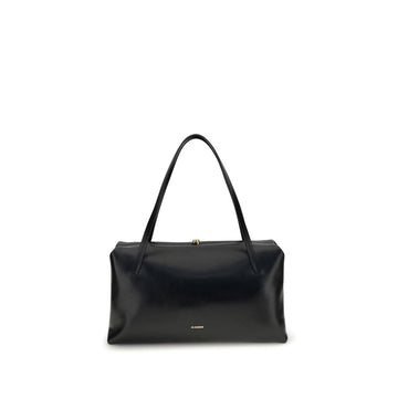 Jil Sander Black Calf Leather Bos Taurus Shoulder Bag