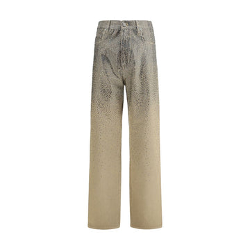 Golden Goose Bicolor Cotton Straight-Leg Jeans