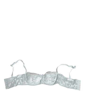 Dolce & Gabbana Light Blue Silk Semi-Padded Balconette Underwear