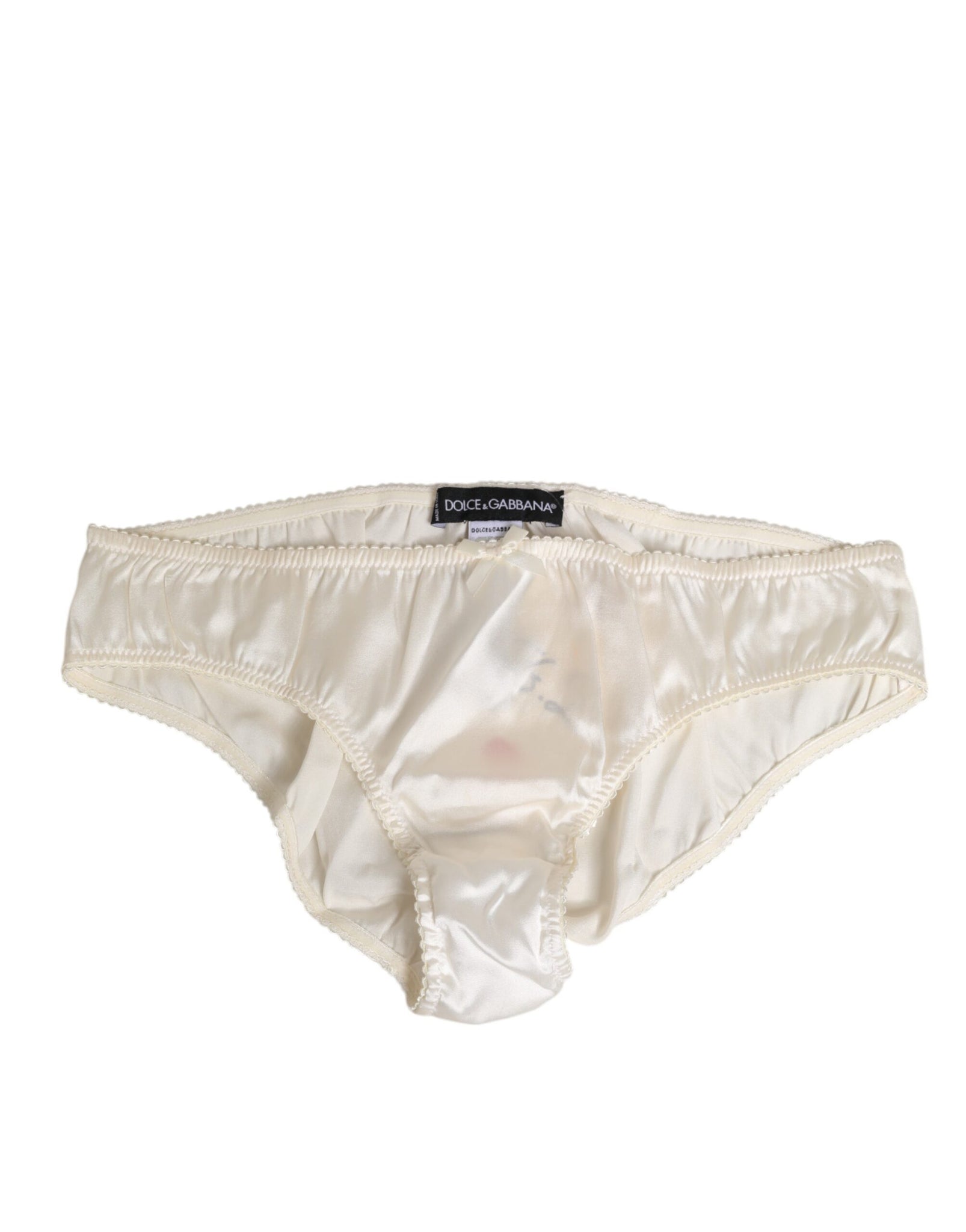 Dolce & Gabbana White Silk Satin Lingerie Panty  Underwear