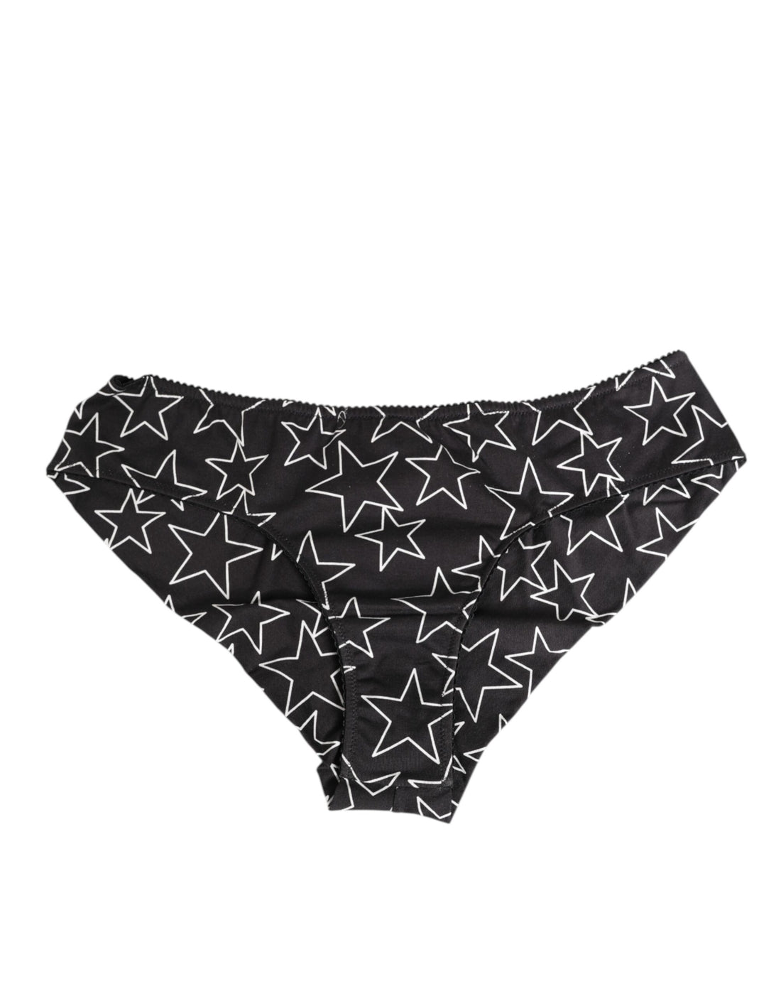 Dolce & Gabbana Black White Star Print Cotton Slip Panty Underwear