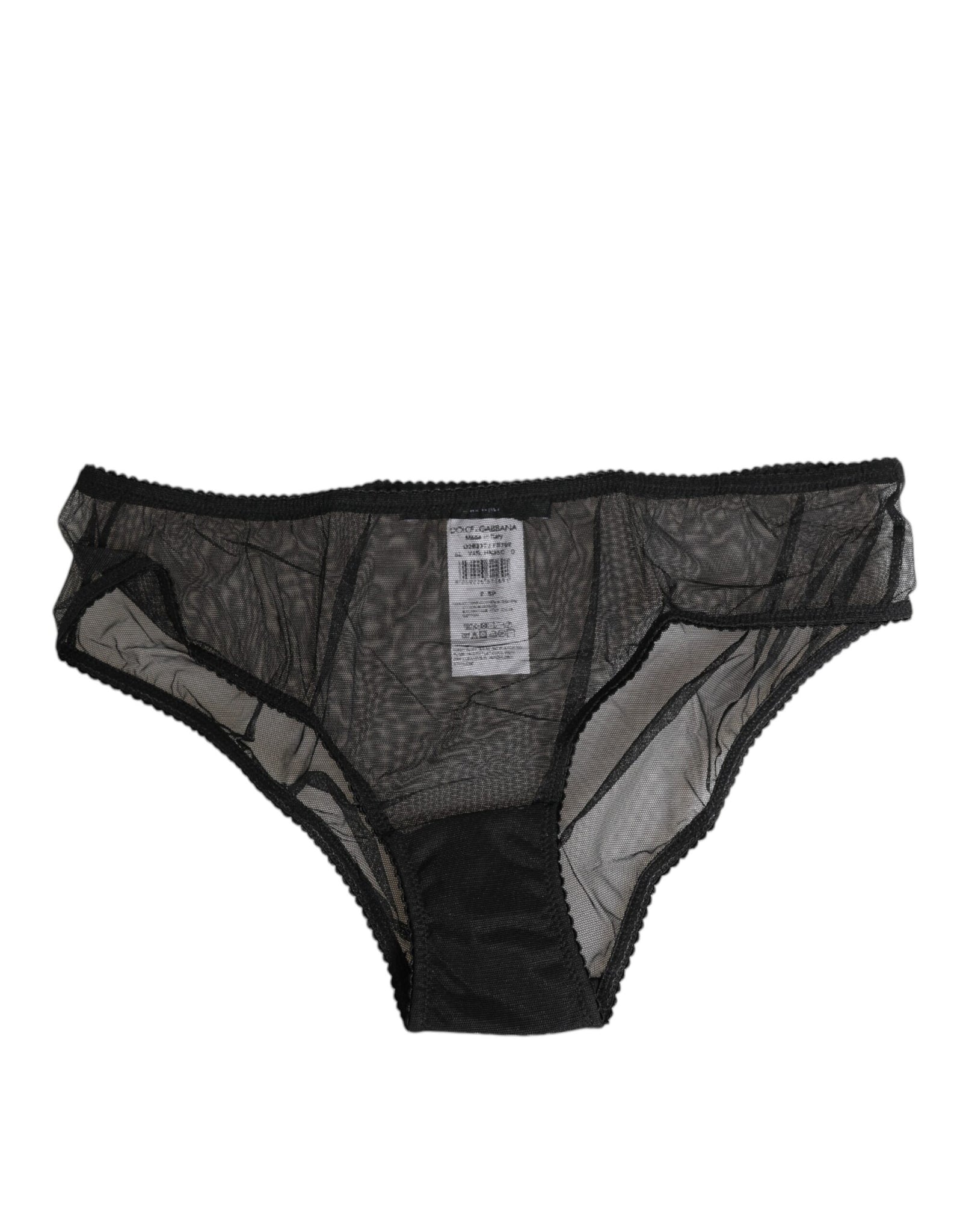 Dolce & Gabbana Black Sheer Mesh Lace Bikini Briefs Underwear