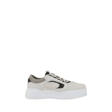 Fendi White Calf Leather Bos Taurus Low Top Sneakers