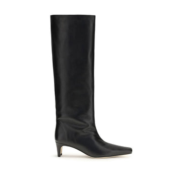 Staud Black Calf Leather Bos Taurus High Heel Boots