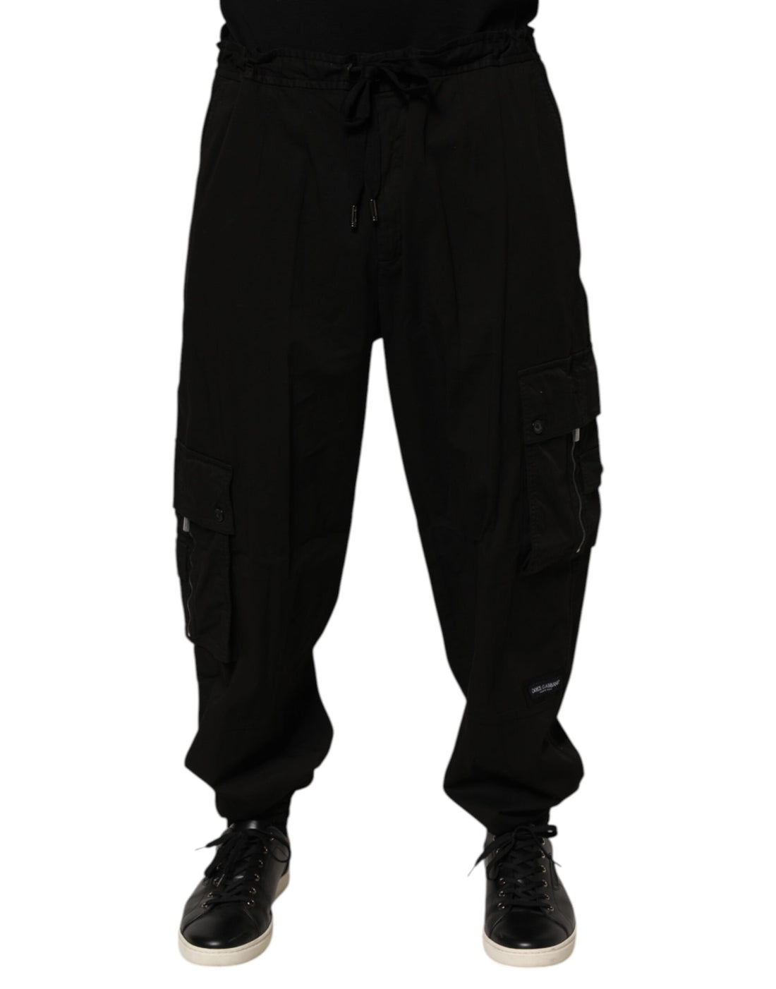 Dolce & Gabbana Black Cotton Cargo Jogger Sweatpants Pants