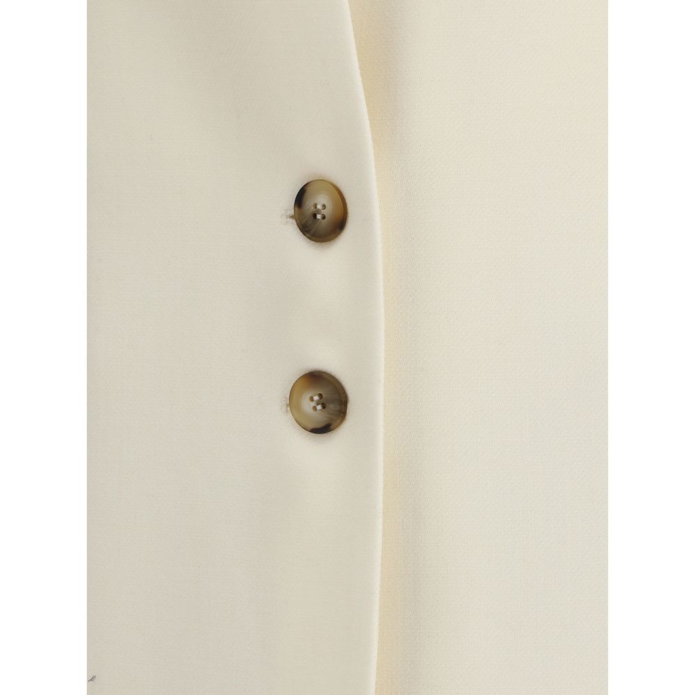 Di Stavnitser White Fleece Wool Coat