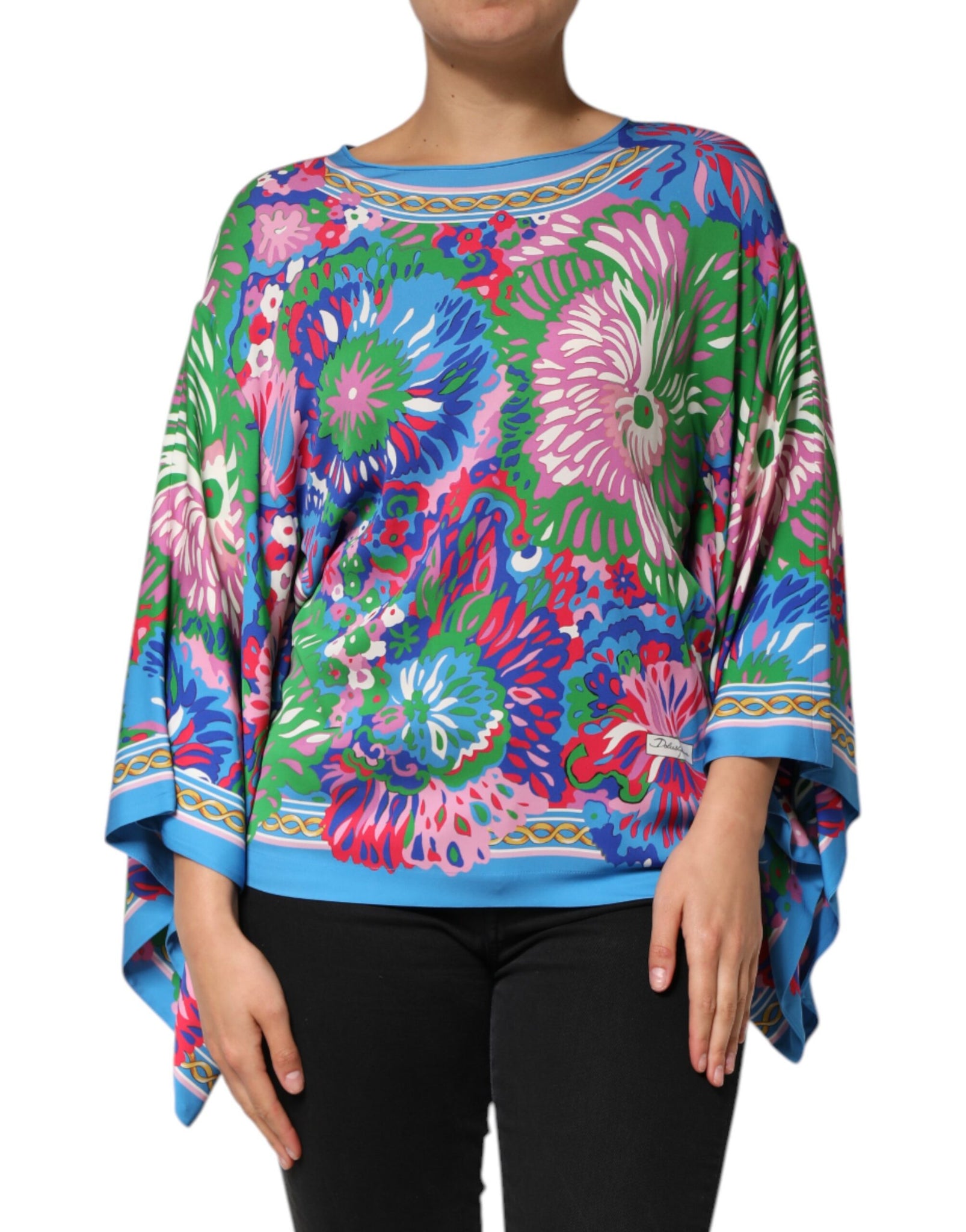 Dolce & Gabbana Multicolor Floral Printed Tunic Blouse Top