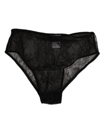 Dolce & Gabbana Black Nylon Stretch High Waist Panty Underwear