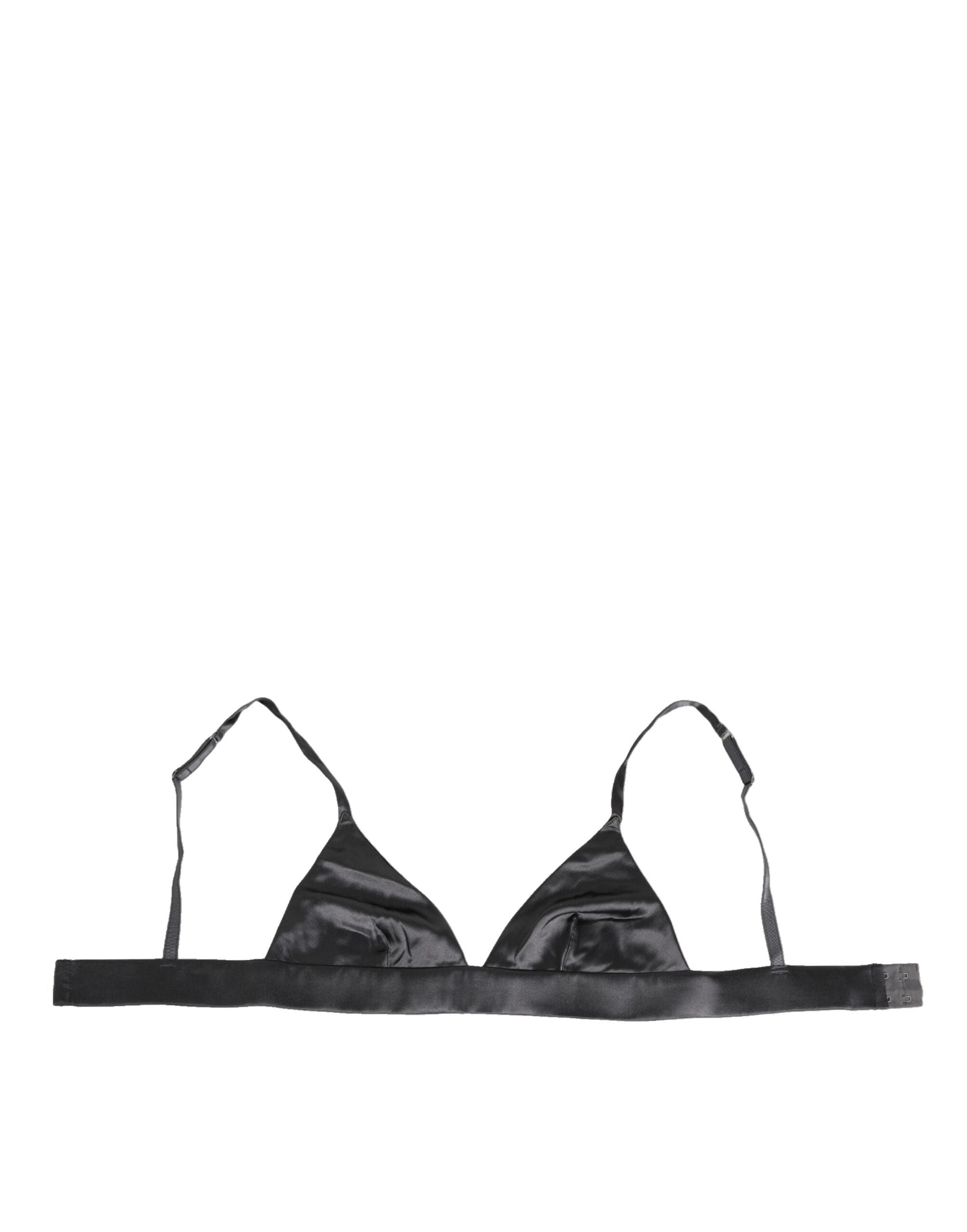 Dolce & Gabbana Black Silk Satin Triangle Soft Cup Underwear