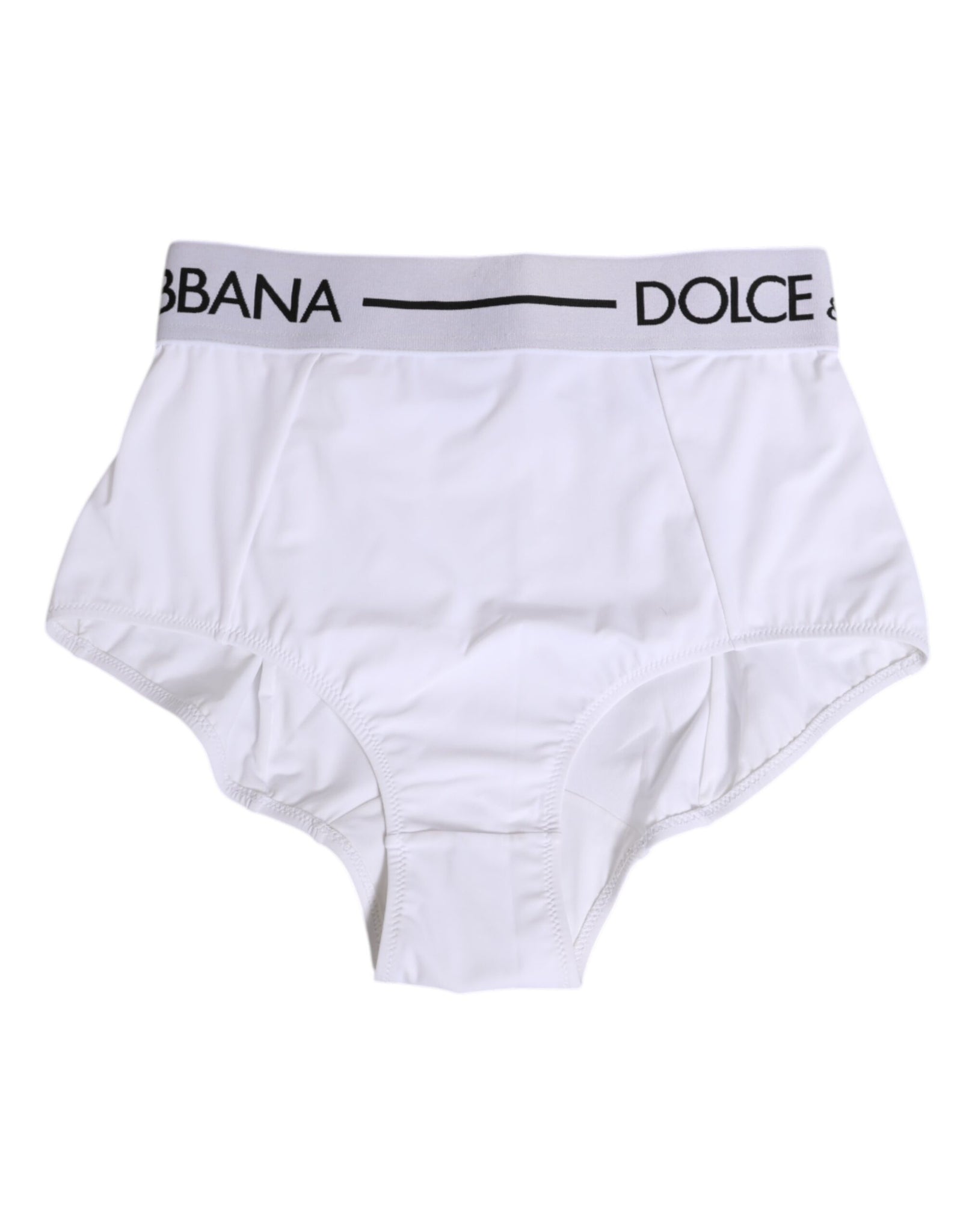 Dolce & Gabbana White Nylon Logo Waistband Coulotte Underwear