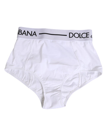 Dolce & Gabbana White Nylon Logo Waistband Panty Underwear