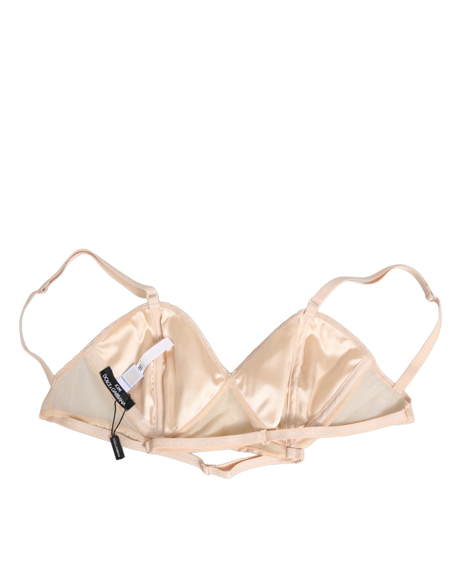 Dolce & Gabbana Beige Nylon Triangle Soft Cup Brassiere Underwear