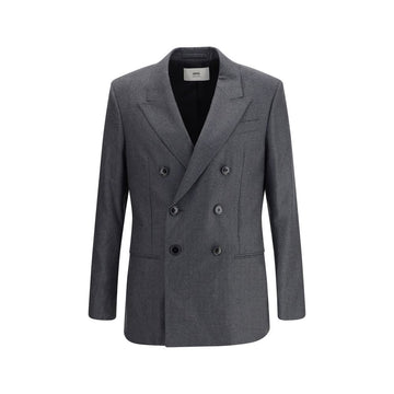 Ami Paris Gray Fleece Wool Blazer