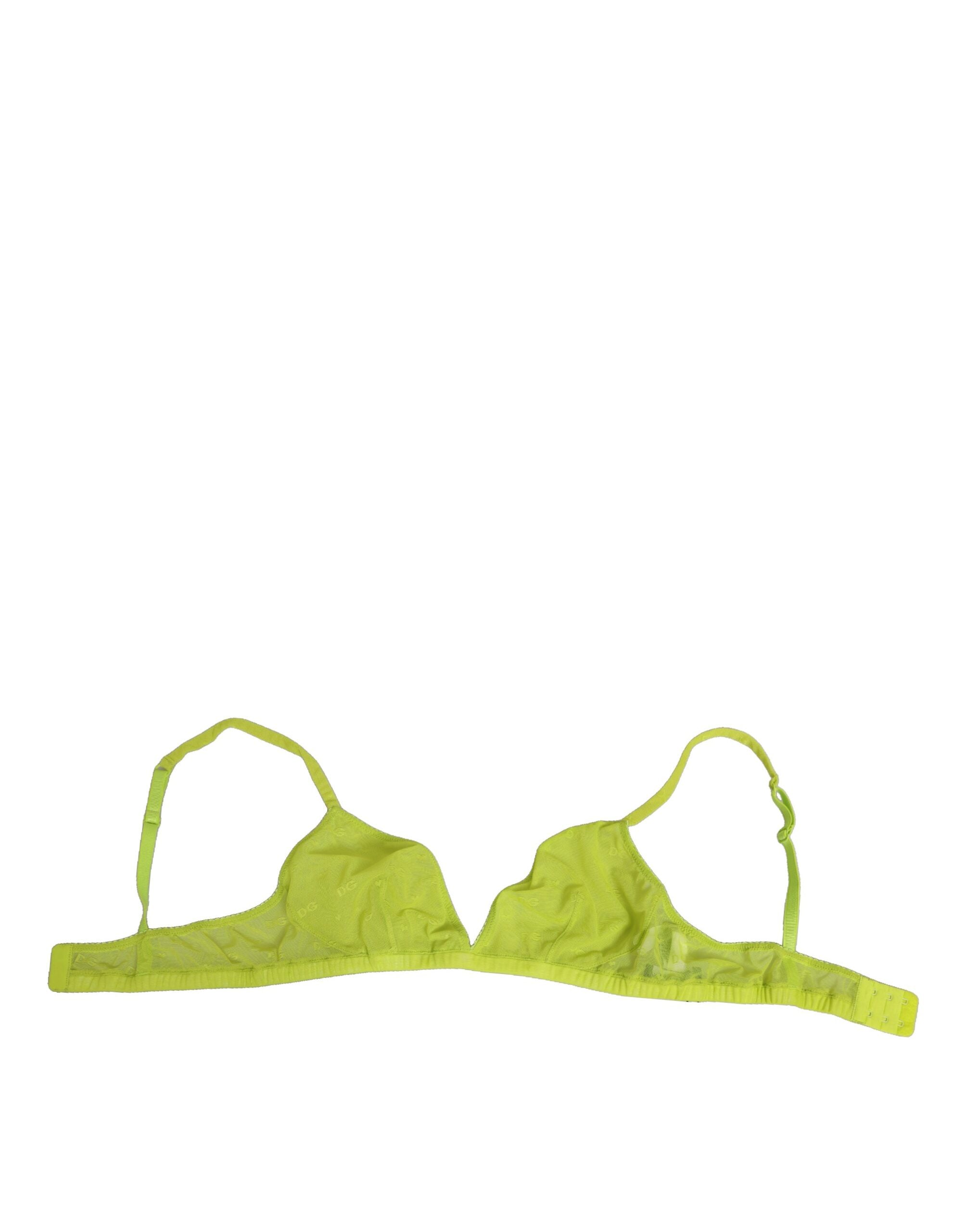 Dolce & Gabbana Yellow Green Nylon Soft Cup Brassiere  Underwear