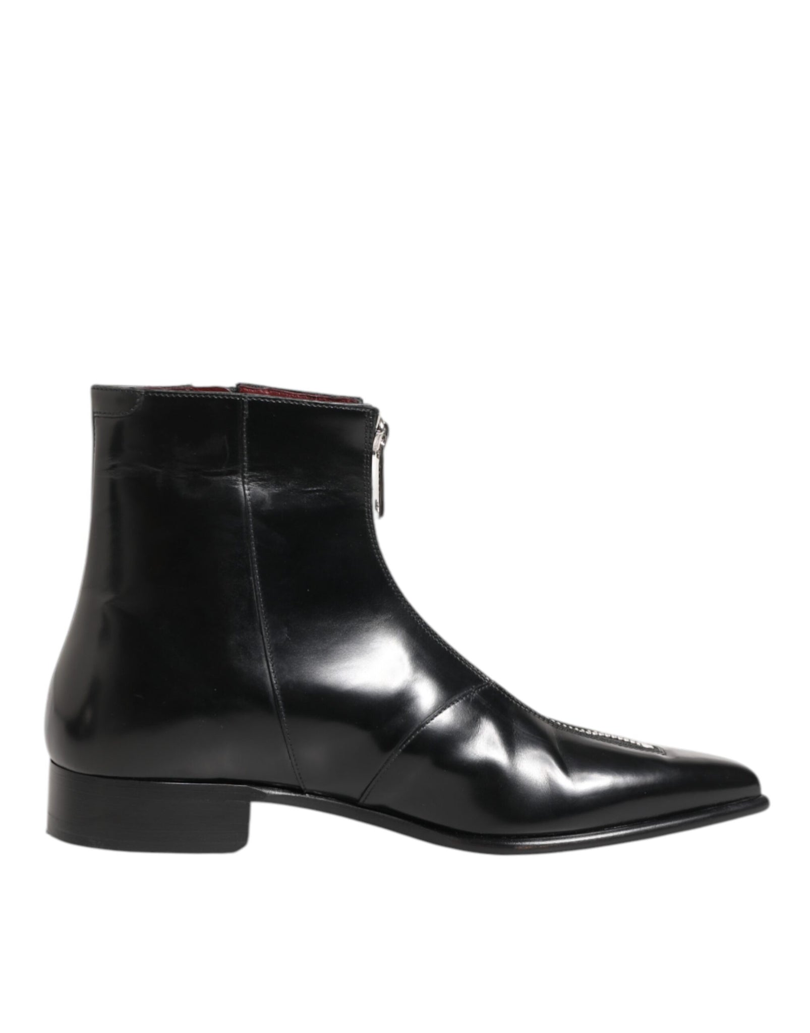 Dolce & Gabbana Black Calfskin Leather Men SHORT Boots Shoes